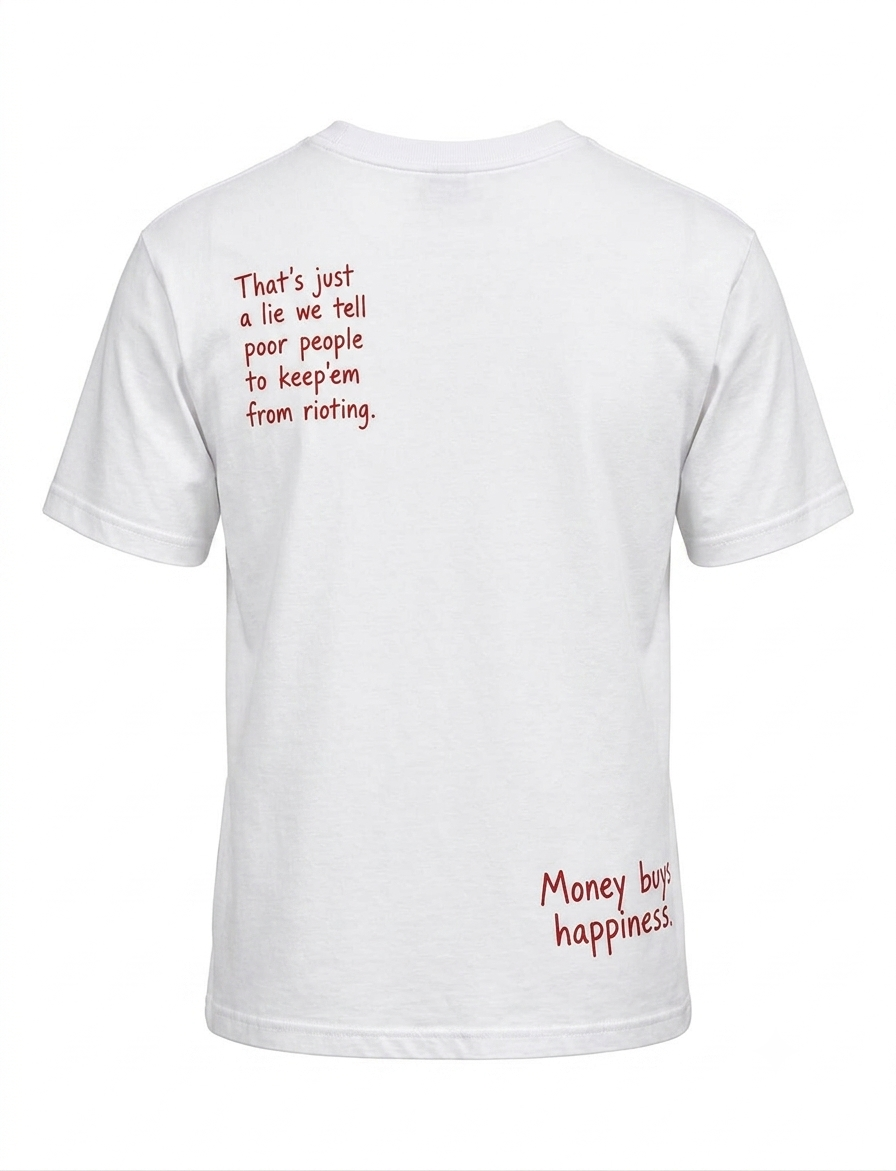 Money Buys Happiness tee — back print