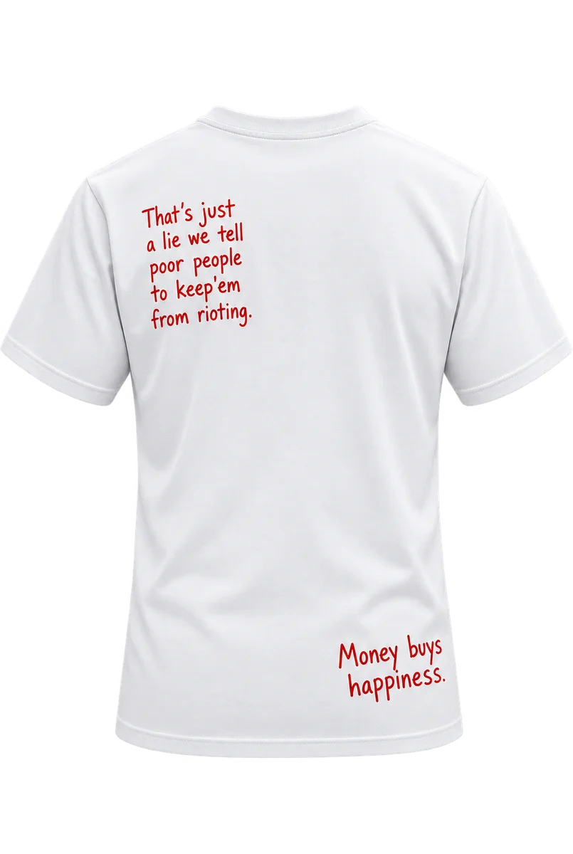 Money Buys Happiness tee — back print