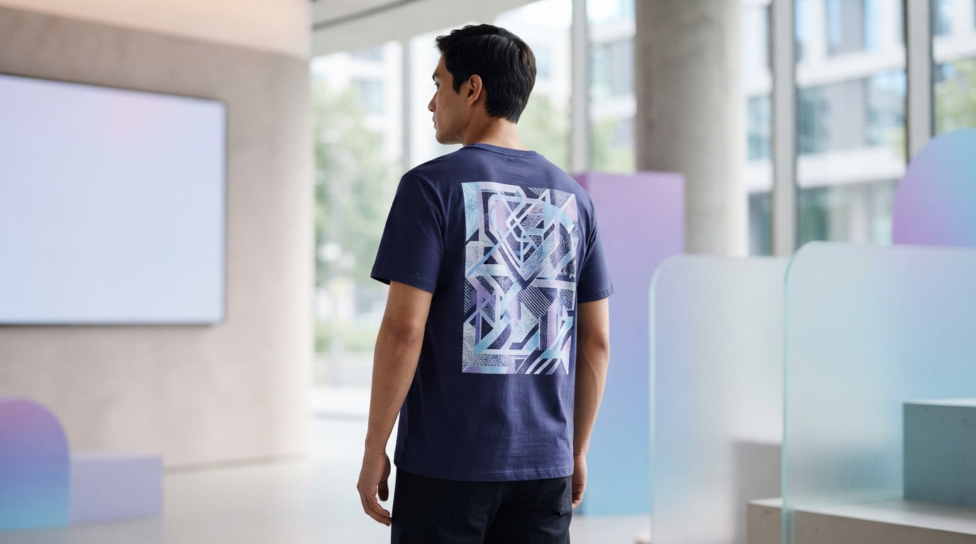 text back print t shirt — illustration