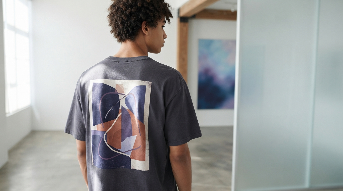 back print graphic tee — illustration