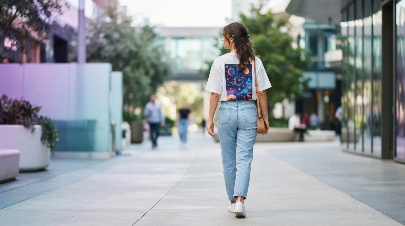 back print graphic tee — example